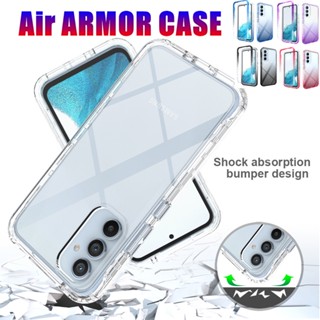 2 IN 1 Air Shockproof Armor Phone Case For Samsung Galaxy A14 A24 A34 A54 A04E A04 A04S A13 A23 A33 A53 A73 A03S Transparent Soft Hard Back Cover for A22 A32 A52 A52S A72 S23 Ultra S22 Plus S23+ Bumper Protection Cover