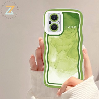 เคส OPPO A78 A57 2022 4G A77S A17K A55 A16 A15 A54 A12 A3S A5S A74 A54 A94 A31 A53 A9 2020 A96 A76 F9 F11 Pro เคสโทรศัพท์ซิลิโคนไล่ระดับสีเขียวที่ทันสมัย