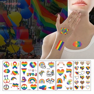 Tolongtrip&gt; สติกเกอร์รอยสักชั่วคราว LGBT กันน้ํา ลอกออกได้