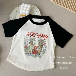 เสื้อยืดเด็กผู้หญิง สีขาว 2 ปี 3 4 5 6 7 8 ขวบ