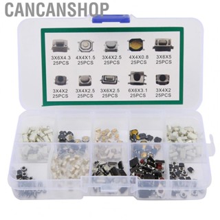 Cancanshop 250Pcs Brass Tactile Push Button Switch 10 Types Micro Automotive  Control Buttons Switch Kit For DIY Electronic Products