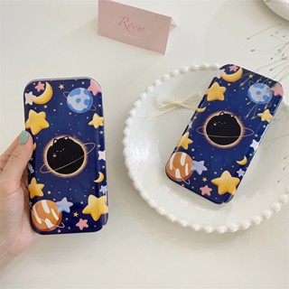 ใหม่ เคสโทรศัพท์มือถือแบบกระจกสไลด์ ลายแมวดาวเคราะห์ สร้างสรรค์ สําหรับ iP Phone 14 11 12 13 ProMax 5G