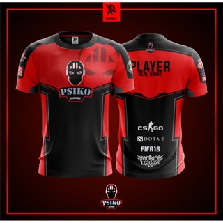 [พร้อมส่ง] เสื้อยืด ลายทีม baju raya PSIKO GAMING Jersey kurta lelaki E-sports ขนาด 100 ซม.-160 ซม. สําหรับเด็ก และผู้ใหญ่ XS-3XL