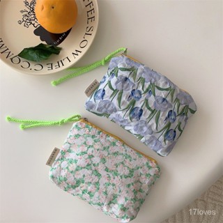 [COD พร้อมจัดส่ง] กระเป๋าสตางค์ กระเป๋าลายดอกไม้ สไตล์เกาหลีเกาใจ สำหรับผู้หญิง กระเป๋าเครื่องสำอาง F5IK