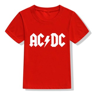 เสื้อยืดแขนสั้น พิมพ์ลายกราฟฟิค ACDC เข้ากับทุกการแต่งกาย คุณภาพสูง สําหรับเด็กผู้ชาย และผู้หญิง