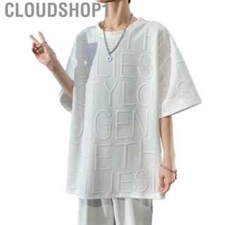 Cloudshop1 Men Summer Top  Round Neck Men Loose T Shirt Cotton Blend Breathable Easy To Clean  for Date for Men