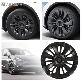 ALABAMAR 4PCS 19in ฝาครอบดุมล้อ Matte Black Cool Sporty Wheel Rim Cover สำหรับ Tesla รุ่น Y 2020 ถึง 2023