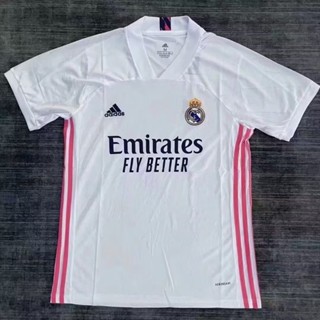 เสื้อกีฬาแขนสั้น ลายทีมฟุตบอล Real Madrid ทีมเหย้า เรโทร แห้งเร็ว ไซซ์ S - XXL สําหรับผู้ชาย ไซซ์ 20-21