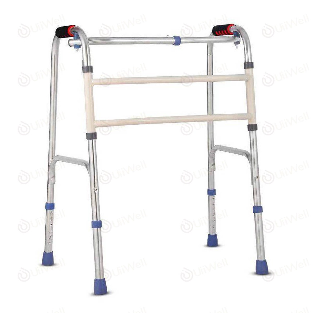 สำหรับผู้สูงอายุผู้พิการ คนเดินสูงอายุ ไม้เท้า ช่วยหัดเดิน อะไหล่ลูกยาง walker 4 ขา ไม้ค้ำยันผู้ใหญ่แบบพับได้สแตนเลส