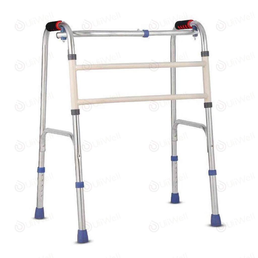 วอร์คเกอร์ พับได้ walker ช่วยเดิน สีเงิน  วอคเกอร์ปรับระดับได้8ระดั อุปกรณ์ช่วยเดินอลูมิเนียมพับเก็บ