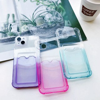 เคสซิลิโคน ไล่โทนสี พร้อมช่องใส่บัตร กันรอยขีดข่วน สําหรับ Tecno Spark 7 7P 7T 6 5 Air Go Camon 15 Pop Pro 2023