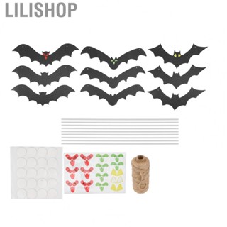 Lilishop Hanging Bats Decoration  Paper Plastic Hanging Bats Garland Black  for Parties