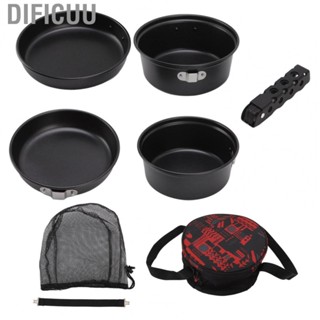 Dificuu Open  Cookware Prevent Stick Aluminum Alloy Camping Cooking Pot Pan for Hiking