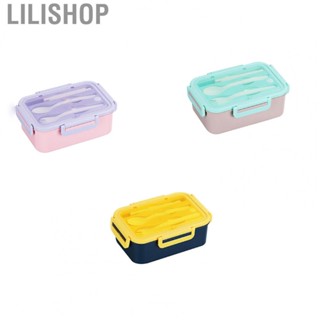 Lilishop Bento Lunch Box Large  Grid Design  Grade PP Portable Lunch Box for Home Office School Students