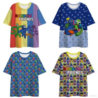 เสื้อยืดแขนสั้นลําลอง พิมพ์ลายกราฟิกเกม GP1 Rainbow Friends ทรงหลวม พลัสไซซ์ สําหรับผู้ชาย และผู้หญิง PG1