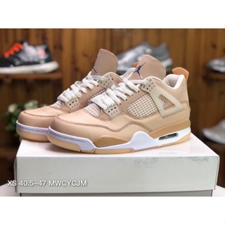 Jdxq ◘♤Air Jordan 4 Retro "Shimmer" "Champagne shallow Khaki" AJ4 รองเท้าบาสเก็ตบอล DJ0675-200 CDX3 2021