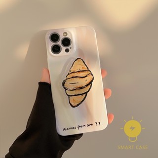 For เคสไอโฟน 14 Pro Max [Croissant Pop Grip] เคส Phone Case For iPhone 14 Pro Max Plus 13 12 Mini 11 X XS Max XR SE 8 7 For เคสไอโฟน11 Ins Korean Style Retro Classic Couple Shockproof Protective TPU Cover Shell