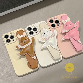 For เคสไอโฟน 14 Pro Max [Rabbit Strap] เคส Phone Case For iPhone 14 Pro Max Plus 13 12 11 For เคสไอโฟน11 Ins Korean Style Retro Classic Couple Shockproof Protective TPU Cover Shell