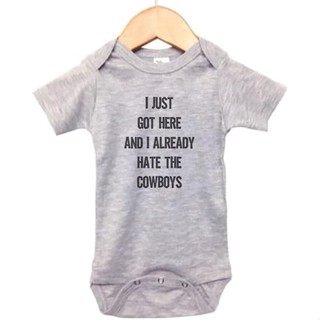ชุดบอดี้สูท ลาย I Just Got Here And I Already Hate The Cowboys Eagles Onesie Vikings สําหรับเด็กทารก