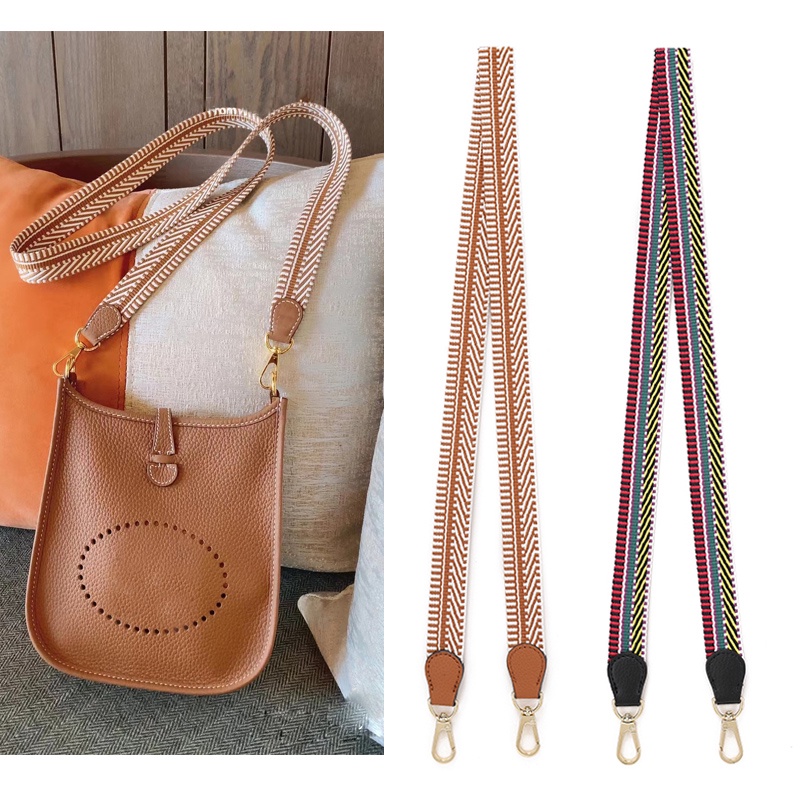 Ingenous Curved Line Female Bag Shoulder Strap Accessories Lychee Pattern TOGO Elephant Grey ตะกร้าผ