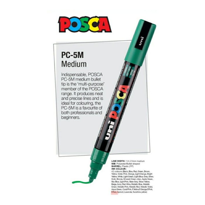 Uni Posca ปากกาเพ้นท์ มาร์กเกอร์ PC-5M - ขนาดกลาง