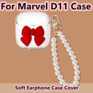 【ส่วนลด】เคสหูฟัง แบบนิ่ม ลายโบว์ สามมิติ สีชมพู สําหรับ Marvel D11 Marvel D11