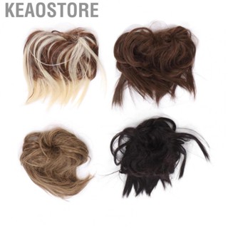 Keaostore Messy Hair Bun  Heat Resistant 4pcs Short Adjustable Synthetic Updo Hairpieces Long Service Life for Halloween