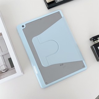 เคส PC ใส ตั้งได้ 360 องศา สําหรับ iPad air1 air2 9.7 นิ้ว iPad 9.7 2017 2018 5th 6th Gen