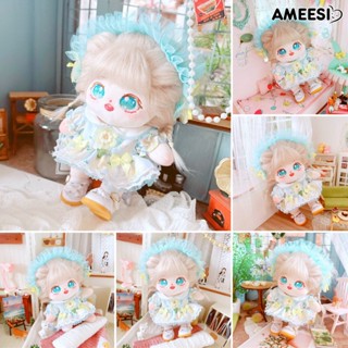 Ameesi ชุดเสื้อผ้าตุ๊กตาไอดอล ผ้าฝ้าย แบบนิ่ม พิมพ์ลายน่ารัก 20 ซม. สองชิ้น 1 ชุด