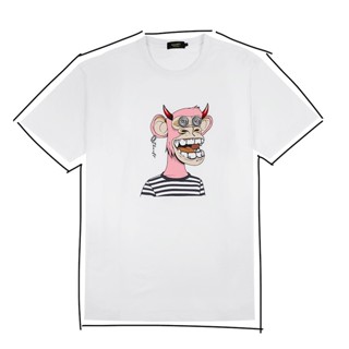 เสื้อยืดคอกลม แขนสั้น พิมพ์ลายลิง Boring Ape Monkey Avatar Street Wear 0617