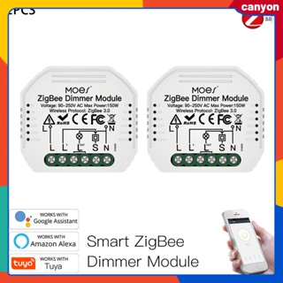 Tuya Zigbee 3.0 Smart Dimmer Switch Module Timer Function Smart Phone App Brightness Control Support Voice Control Compatible with Alexa and Google Home canyon