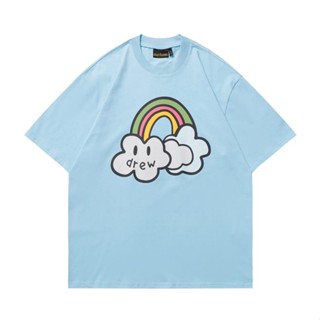 พร้อมส่ง★เสื้อยืดแขนสั้น คอกลม พิมพ์ลายสายรุ้ง สําหรับผู้ชาย และผู้หญิง