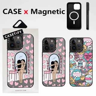 CASETIFY【love Yourself】เคสโทรศัพท์มือถือแบบแข็ง กันกระแทก พร้อมกล่องใส่บัตร แม่เหล็ก คุณภาพสูง สําหรับ iPhone 14 Pro Max 12 13 Pro Max