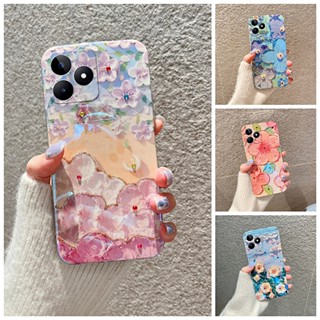 ใหม่ เคสโทรศัพท์มือถือ ซิลิโคนนิ่ม ป้องกัน ลายภาพวาดสีน้ํามัน รูปดอกไม้ สําหรับ Realme C53 NFC INS