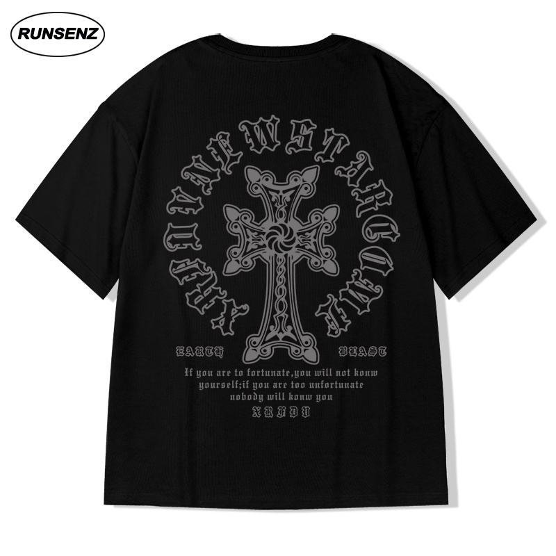 เสื้อยืดลําลอง แขนสั้น คอกลม ทรงหลวม โอเวอร์ไซซ์ สไตล์เกาหลี สําหรับผู้ชาย ไซซ์ M - 8XL