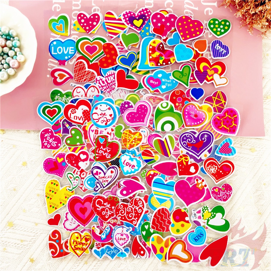 สติกเกอร์ Love Heart Series 01 DIY สําหรับติดตกแต่ง สติกเกอร์ PVC ลายการ์ตูน 3D กันน้ํา สําหรับติดตกแต่งของเล่น 12 แผ่น ต่อชุด