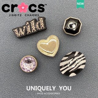 Jibbitz crocs charms อุปกรณ์เสริมหัวเข็มขัดโลหะ สําหรับตกแต่งรองเท้า