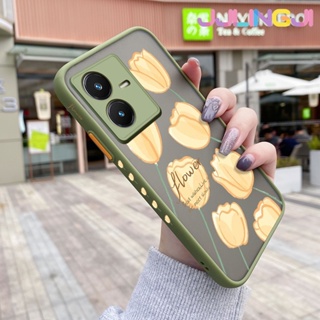 เคสโทรศัพท์มือถือ ซิลิโคนนิ่ม ใส กันกระแทก ลายดอกไม้ สีเหลือง สําหรับ VIVO Y22 Y22s