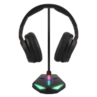 Geekria ABS RGB ขาตั้งหูฟัง สําหรับหูฟังแบบครอบหู, ที่วางหูฟังเกมมิ่ง, ที่แขวนแสดงผลแบบตั้งโต๊ะ พร้อมฐานหนักแข็ง เข้ากันได้กับ Sennheiser 202 II, HD598 (สีดํา)