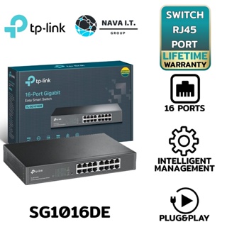 COINSคืน15%⚡FB9JMZV6⚡ TP-LINK TL-SG1016DE 16-PORT GIGABIT EASY SMART SWITCH LIMITED LIFE TIME