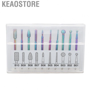 Keaostore 10pcs Nail Drill Bits Stainless Grinding Head For Polishing  AE