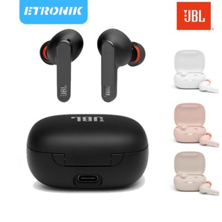 ETRONIK JBL LIVE PRO + TWS หูฟังตัดเสียงรบกวนกันน้ำสเตอริโอหูฟังพร้อมไมโครโฟนเคสชาร์จ Bluetooth 5.0 หูฟังสมาร์ทหูฟังกีฬา