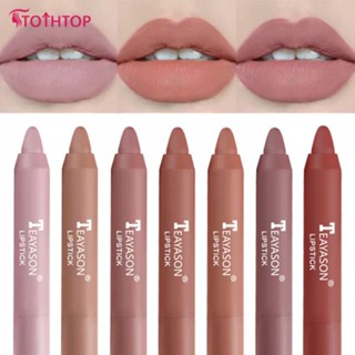 Teayason 12 สี Sexy Nude Series Matte Velvet Lip Stick / Delicate Smooth Waterproof Non-stick Cup Lip Tint / Moisturizing Long Lasting Lipstick Pen / Lip Makeup Cosmetic [TOP]