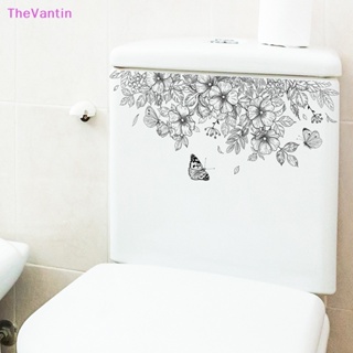 Thevantin สติกเกอร์ติดผนังห้องน้ํา ลายดอกไม้ ผีเสื้อ มีกาวในตัว