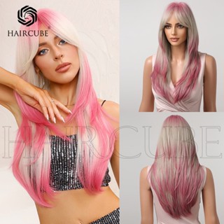 Haircube วิกผมคอสเพลย์ สีชมพู ขนาด 24 นิ้ว