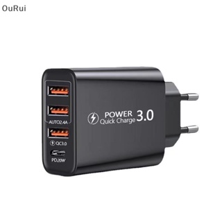 {RUI} อะแดปเตอร์ชาร์จโทรศัพท์มือถือ 3 Usb Type-C 1 ชิ้น {OuRui.th}