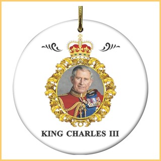 จี้ของที่ระลึก King Charles III Union Jack Coronation Cramics สไตล์อังกฤษ สําหรับตกแต่ง