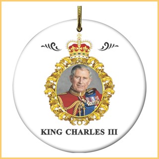 จี้ของที่ระลึก King Charles III Union Jack Coronation Cramics สไตล์อังกฤษ สําหรับตกแต่ง