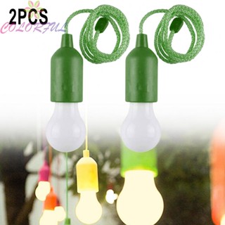 【COLORFUL】Hanging Lamp 2pcs Battery Operated Colorful Home Light Bulb Lighting Outdoor