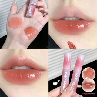 Keke Mood Mirror Lip Glaze Non-fading Non-stick Cup Lipstick Long-lasting Water Light Glass Lip Grapefruit Nude Powder Lip Gloss (monkingstore_th)